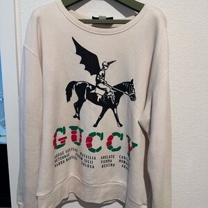 Gucci Cream Graphic Horseman Sweatshirt